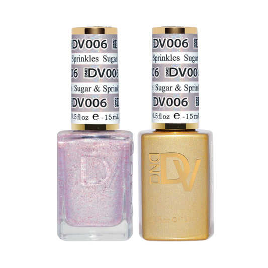 DND Nail Lacquer And Gel Polish, Diva Collection, 006, Sugar & Sprinkles, 0.5oz