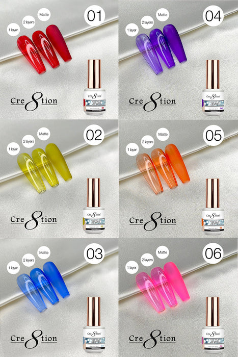 Cre8tion Gel 0.5oz - JEWEL (Pk: 6 pcs/box, 180 pcs/case) Collection 000