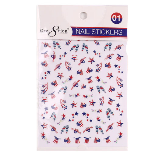 Cre8tion Nail Art - Sticker The 4th Of July (3 Styles) 000