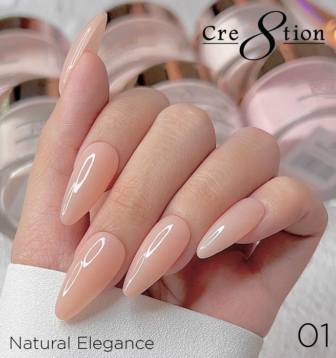 Cre8tion Acrylic Powder, NATURAL ELEGANCE Collection -  001