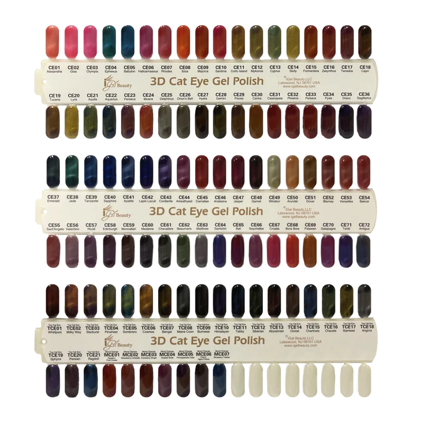 iGel 3D CAT EYE Gel Collection, Sample Tips 000 — Nail Deli, Inc.