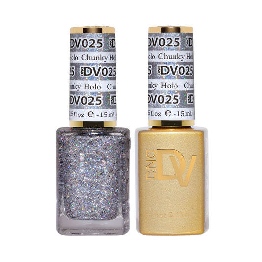 DND Nail Lacquer And Gel Polish, Diva Collection, 025, Chunky Holo, 0.5oz