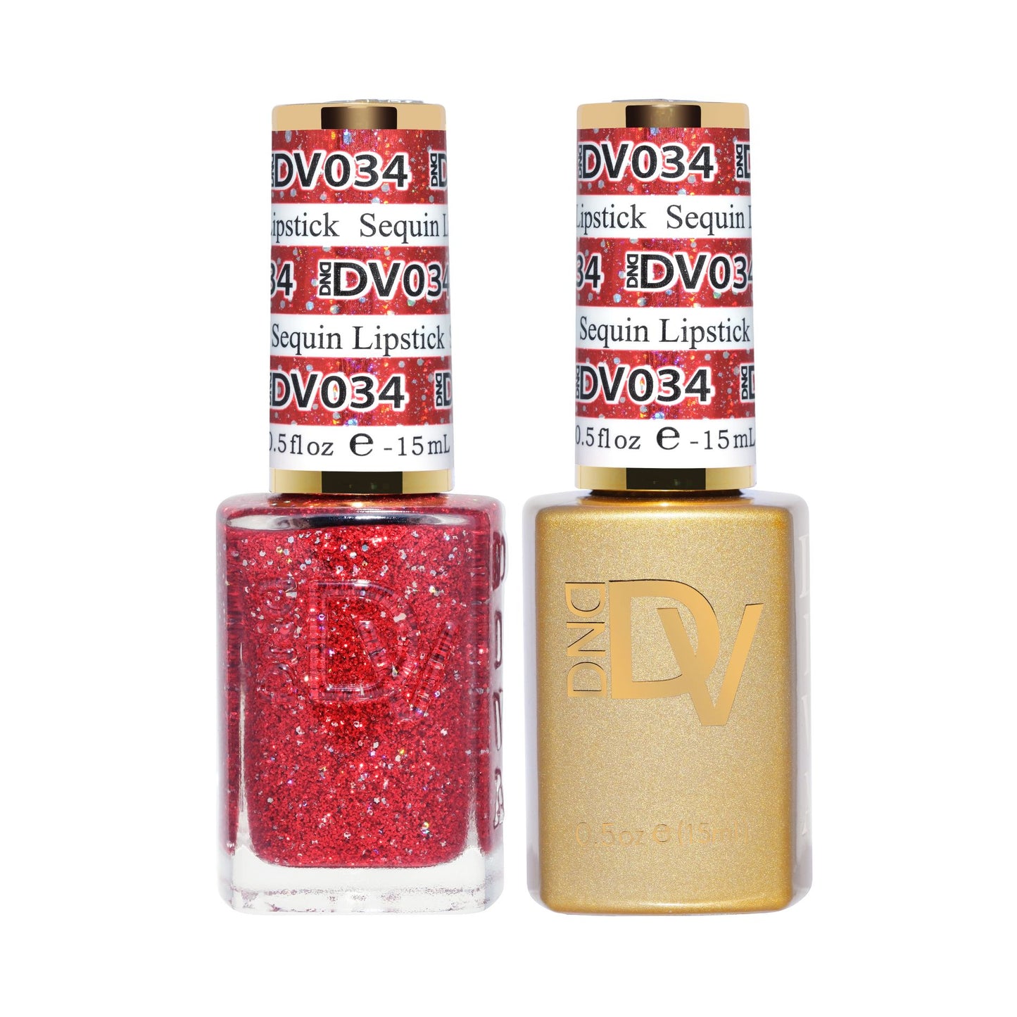 DND Nail Lacquer And Gel Polish, Diva Collection, 034, Sequin Lipstick, 0.5oz