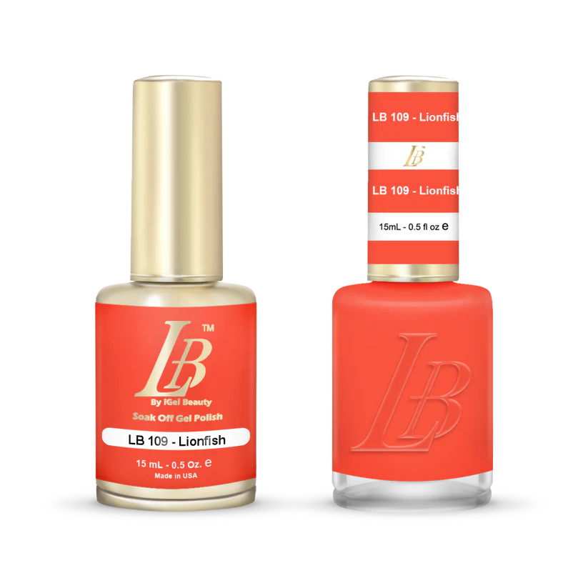 iGel Nail Lacquer & Gel Polish, LB Professional Collection, LB109, Lionfish, 0.5oz