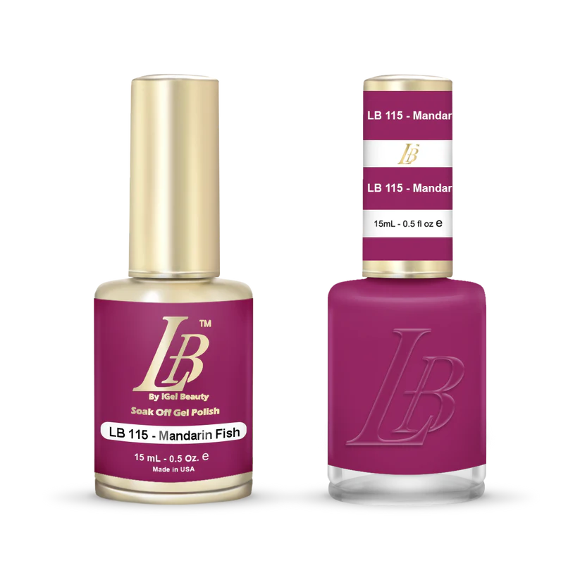 iGel Nail Lacquer & Gel Polish, LB Professional Collection, LB115, Mandarin Fish, 0.5oz
