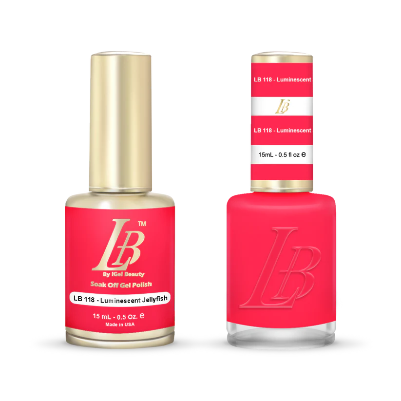 iGel Nail Lacquer & Gel Polish, LB Professional Collection, LB118, Luminescent Jellyfish, 0.5oz