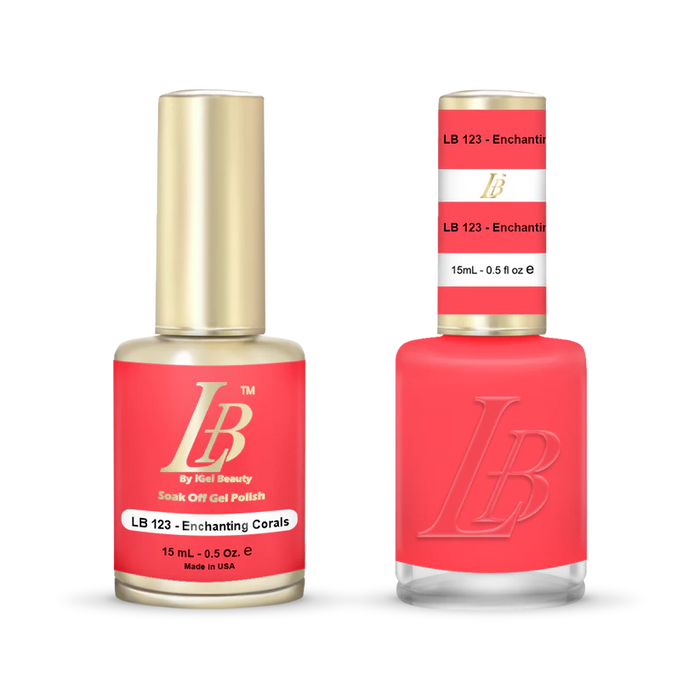 iGel Nail Lacquer & Gel Polish, LB Professional Collection, LB123, Enchanting Corals, 0.5oz