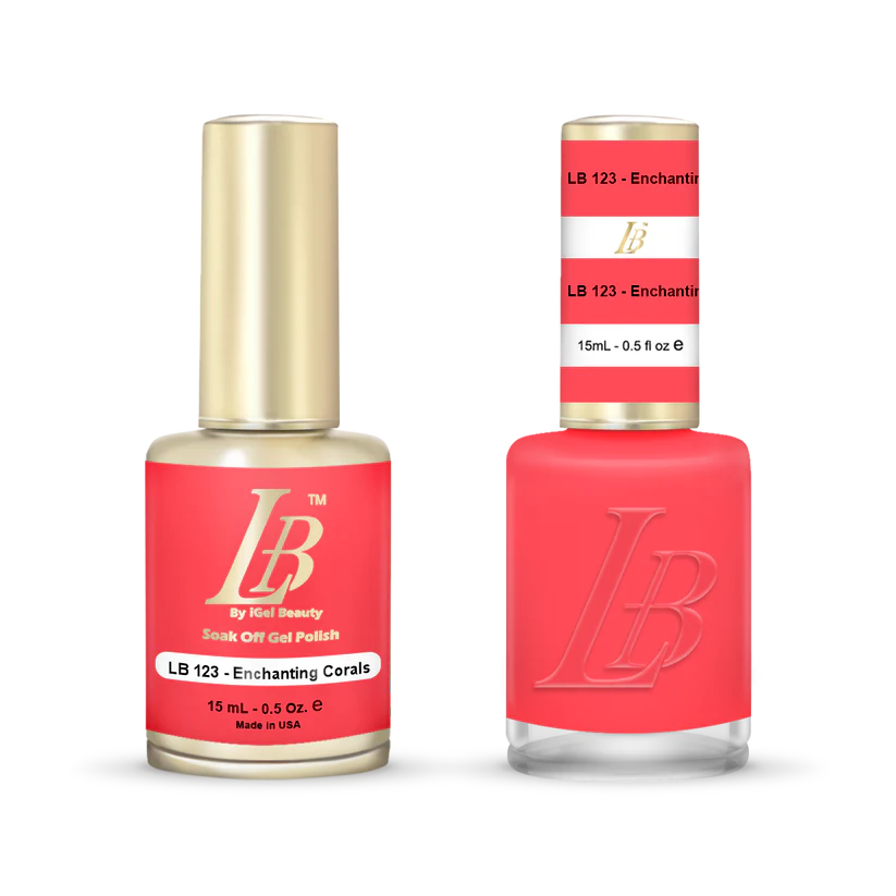 iGel Nail Lacquer & Gel Polish, LB Professional Collection, LB123, Enchanting Corals, 0.5oz