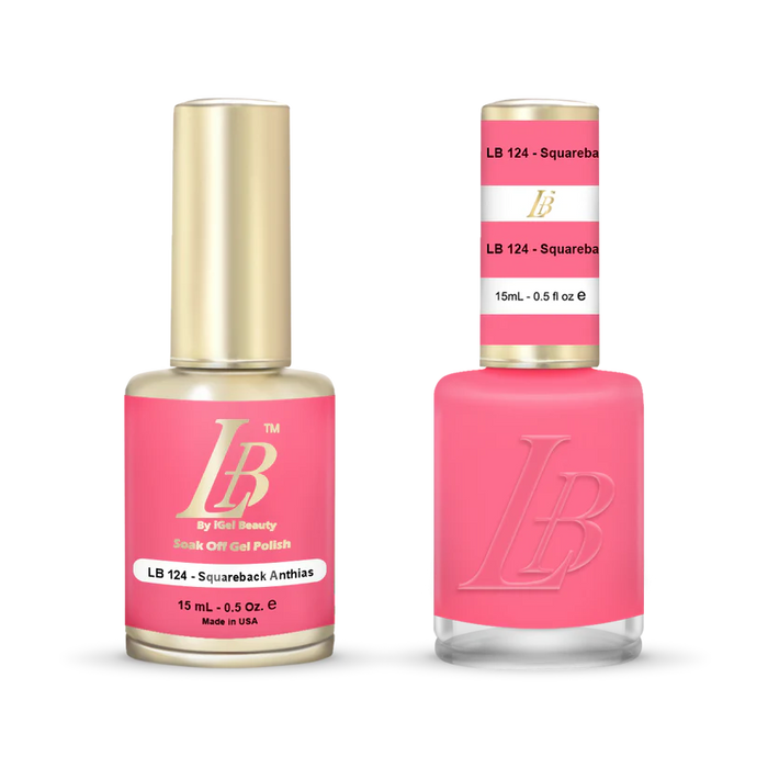 iGel Nail Lacquer & Gel Polish, LB Professional Collection, LB124, Squareback Anthias, 0.5oz