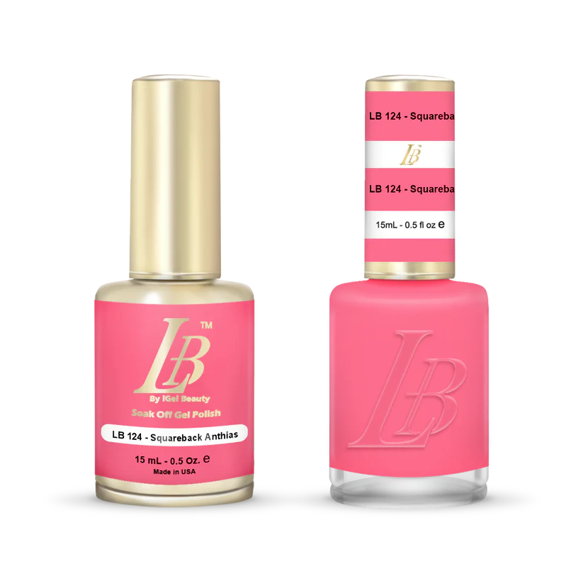 iGel Nail Lacquer & Gel Polish, LB Professional Collection, LB124, Squareback Anthias, 0.5oz