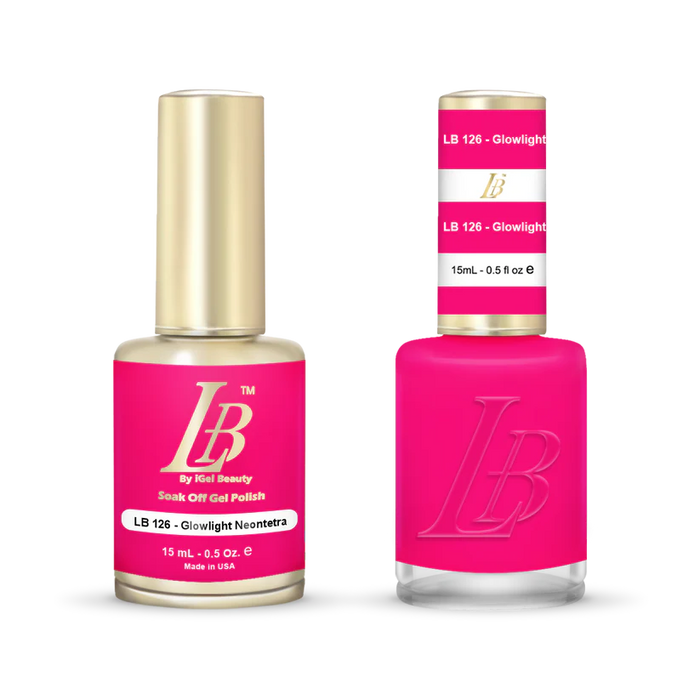 iGel Nail Lacquer & Gel Polish, LB Professional Collection, LB126, Glowlight Neontetra, 0.5oz