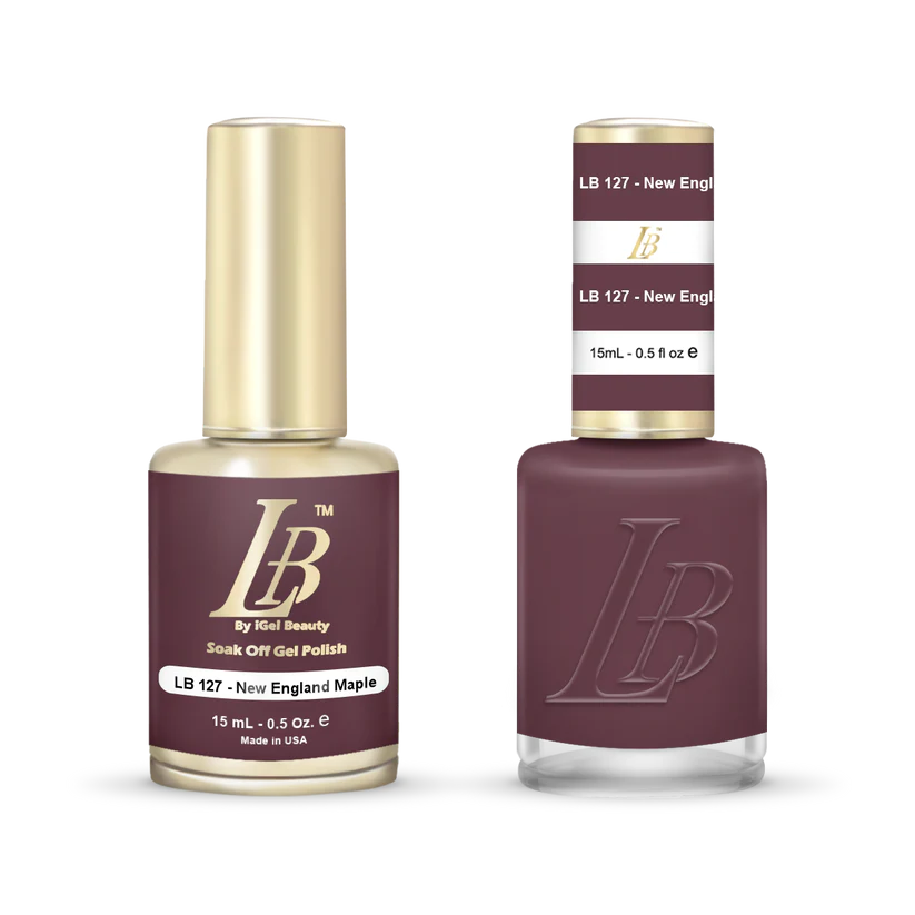iGel Nail Lacquer & Gel Polish, LB Professional Collection, LB127, New England Maple, 0.5oz