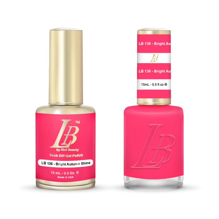 iGel Nail Lacquer & Gel Polish, LB Professional Collection, LB136, Bright Autumn Shine, 0.5oz