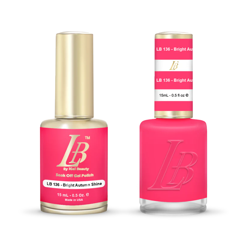 iGel Nail Lacquer & Gel Polish, LB Professional Collection, LB136, Bright Autumn Shine, 0.5oz