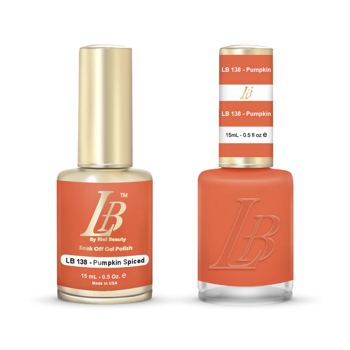 iGel Nail Lacquer & Gel Polish, LB Professional Collection, LB138, Pumpkin Spiced, 0.5oz