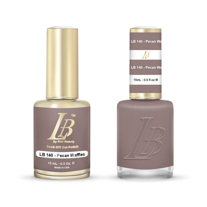 iGel Nail Lacquer & Gel Polish, LB Professional Collection, LB140, Pecan Waffles, 0.5oz