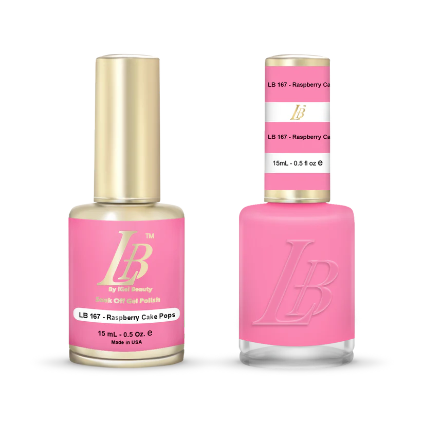 iGel Nail Lacquer & Gel Polish, LB Professional Collection, LB167, Rasberry Cake Pops, 0.5oz