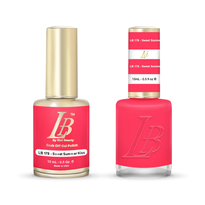 iGel Nail Lacquer & Gel Polish, LB Professional Collection, LB178, Sweet Summer Kiss, 0.5oz