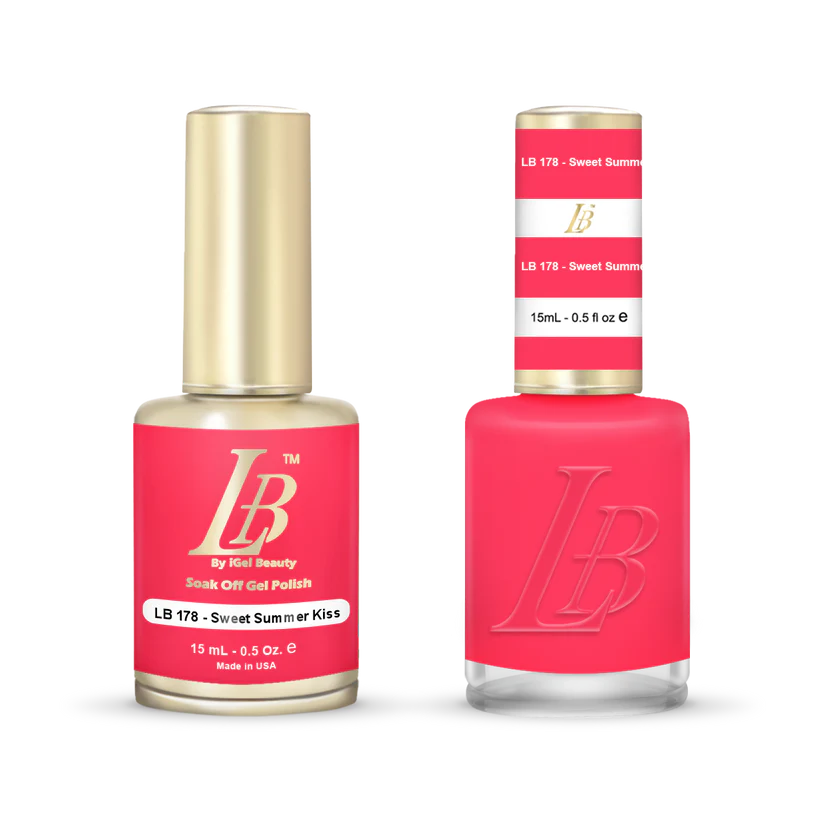 iGel Nail Lacquer & Gel Polish, LB Professional Collection, LB178, Sweet Summer Kiss, 0.5oz