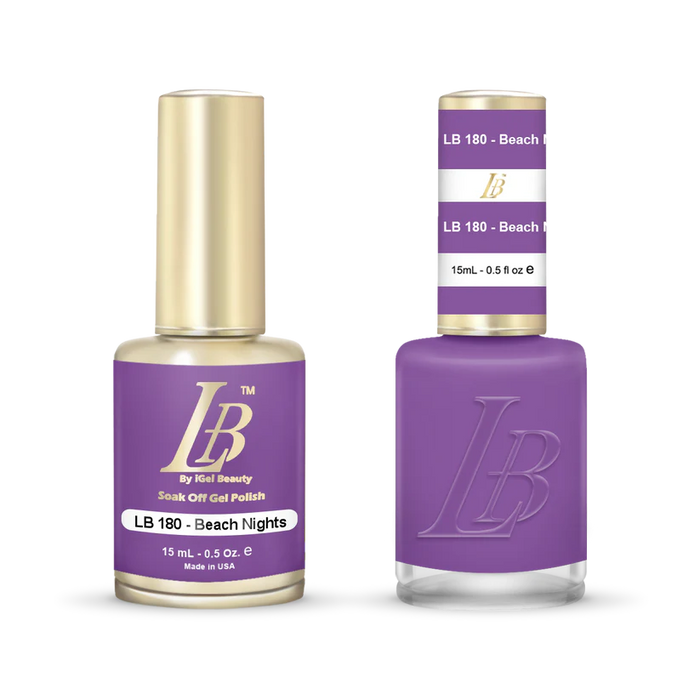 iGel Nail Lacquer & Gel Polish, LB Professional Collection, LB180, Beach Nights, 0.5oz