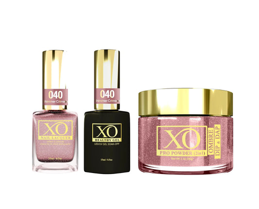 XO 4in1 Acrylic/Dipping Powder + Gel Polish + Nail Lacquer, 040