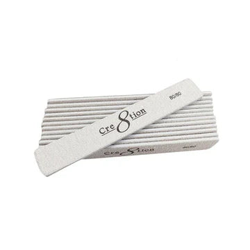 Cre8tion Nail File JUMBO White Sand, Grit 100/100, CASE (Pk: 50 pcs/pack, 30 packs/case)