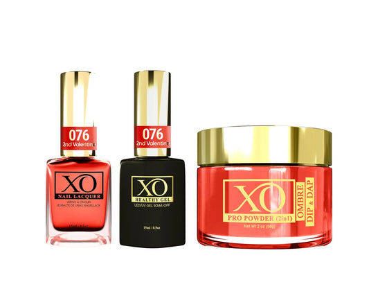 XO 4in1 Acrylic/Dipping Powder + Gel Polish + Nail Lacquer, 076