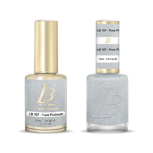 iGel Nail Lacquer & Gel Polish, LB Professional Collection, LB107, Pure Platinum, 0.5oz