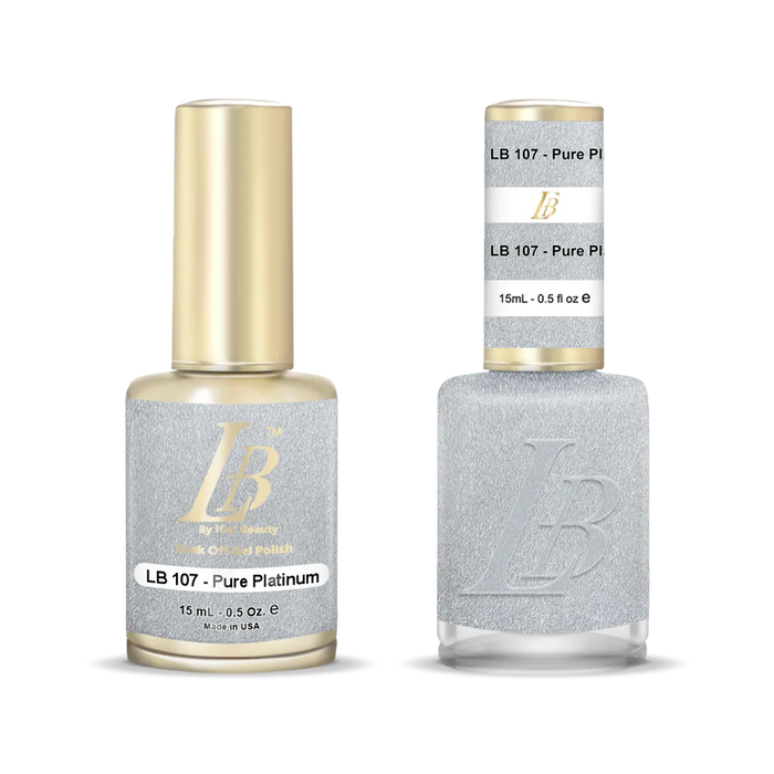 iGel Nail Lacquer & Gel Polish, LB Professional Collection, LB107, Pure Platinum, 0.5oz