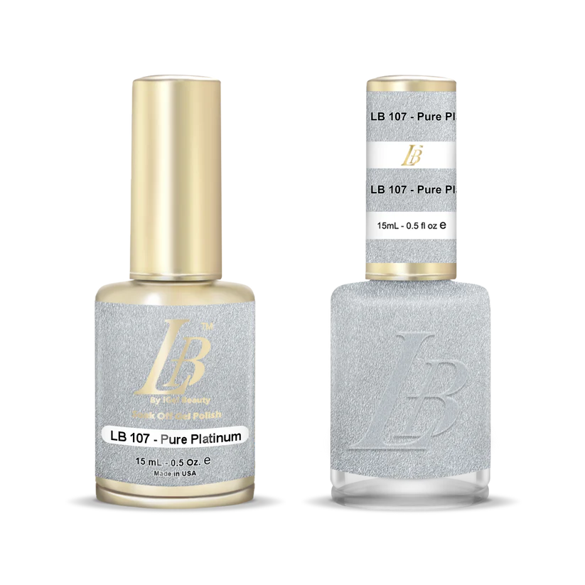 iGel Nail Lacquer & Gel Polish, LB Professional Collection, LB107, Pure Platinum, 0.5oz