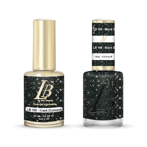 iGel Nail Lacquer & Gel Polish, LB Professional Collection, LB100, Black Diamond, 0.5oz