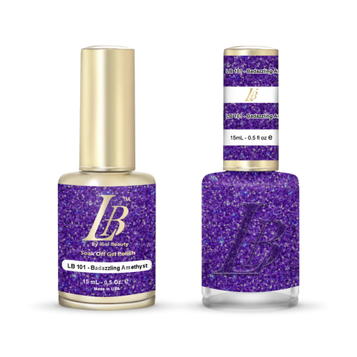 iGel Nail Lacquer & Gel Polish, LB Professional Collection, LB101, Bedazzling Amethyst, 0.5oz