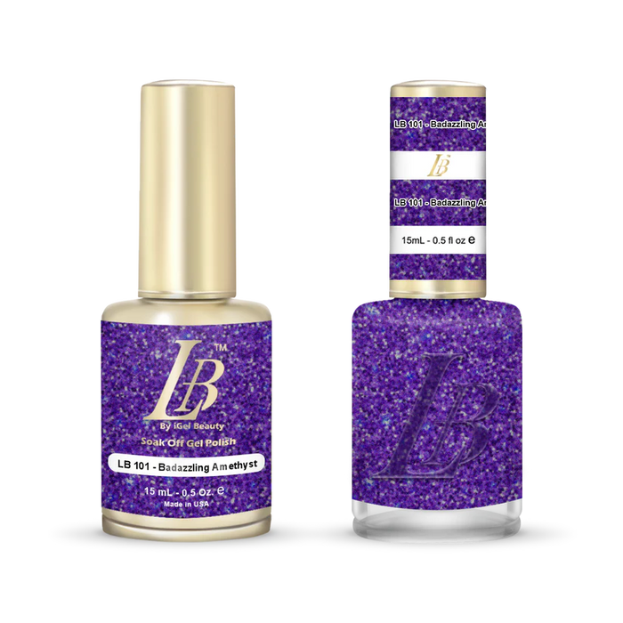 iGel Nail Lacquer & Gel Polish, LB Professional Collection, LB101, Bedazzling Amethyst, 0.5oz