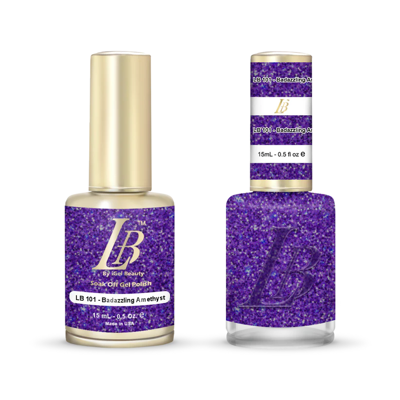 iGel Nail Lacquer & Gel Polish, LB Professional Collection, LB101, Bedazzling Amethyst, 0.5oz