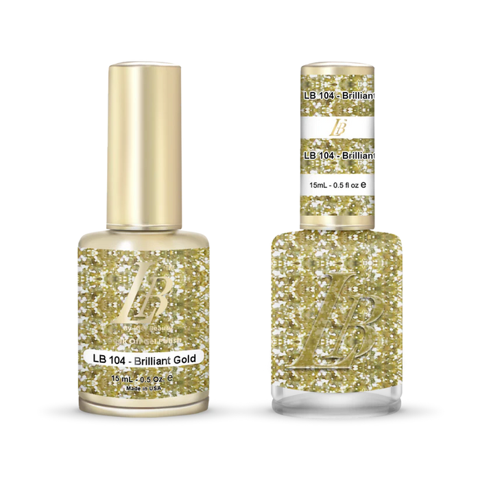 iGel Nail Lacquer & Gel Polish, LB Professional Collection, LB104, Brilliant Gold, 0.5oz