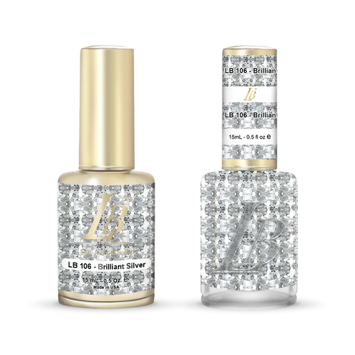 iGel Nail Lacquer & Gel Polish, LB Professional Collection, LB106, Brilliant Silver, 0.5oz