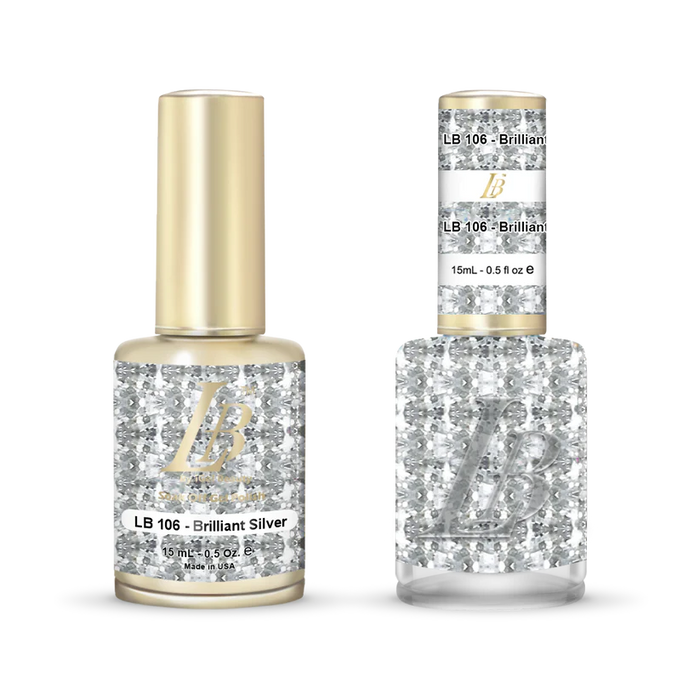 iGel Nail Lacquer & Gel Polish, LB Professional Collection, LB106, Brilliant Silver, 0.5oz