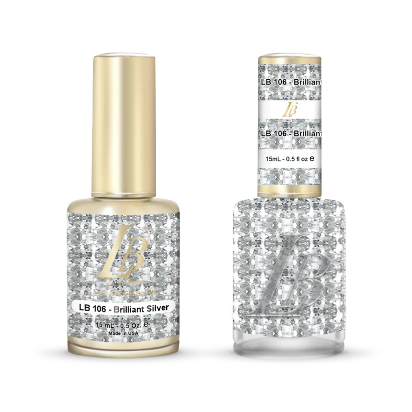 iGel Nail Lacquer & Gel Polish, LB Professional Collection, LB106, Brilliant Silver, 0.5oz