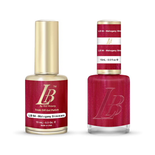 iGel Nail Lacquer & Gel Polish, LB Professional Collection, LB094, Mahogany Shimmers, 0.5oz
