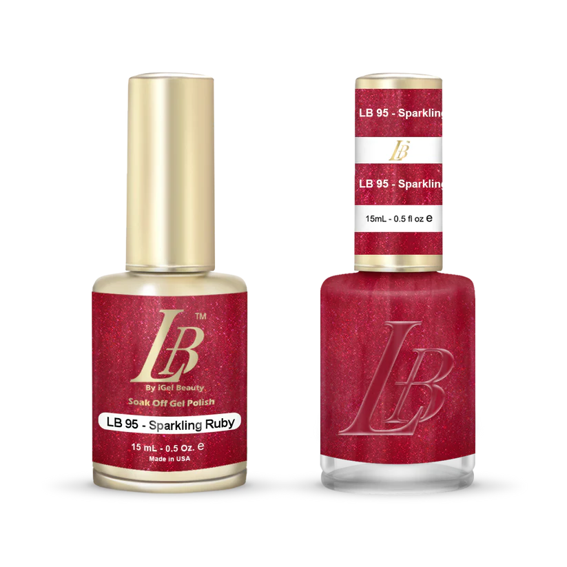 iGel Nail Lacquer & Gel Polish, LB Professional Collection, LB095, Sparkling Ruby, 0.5oz