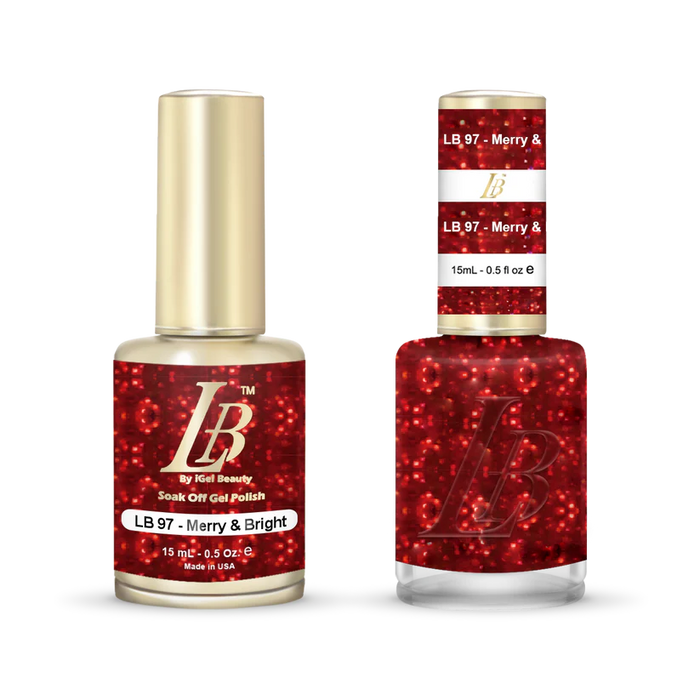iGel Nail Lacquer & Gel Polish, LB Professional Collection, LB097, Merry & Bright, 0.5oz