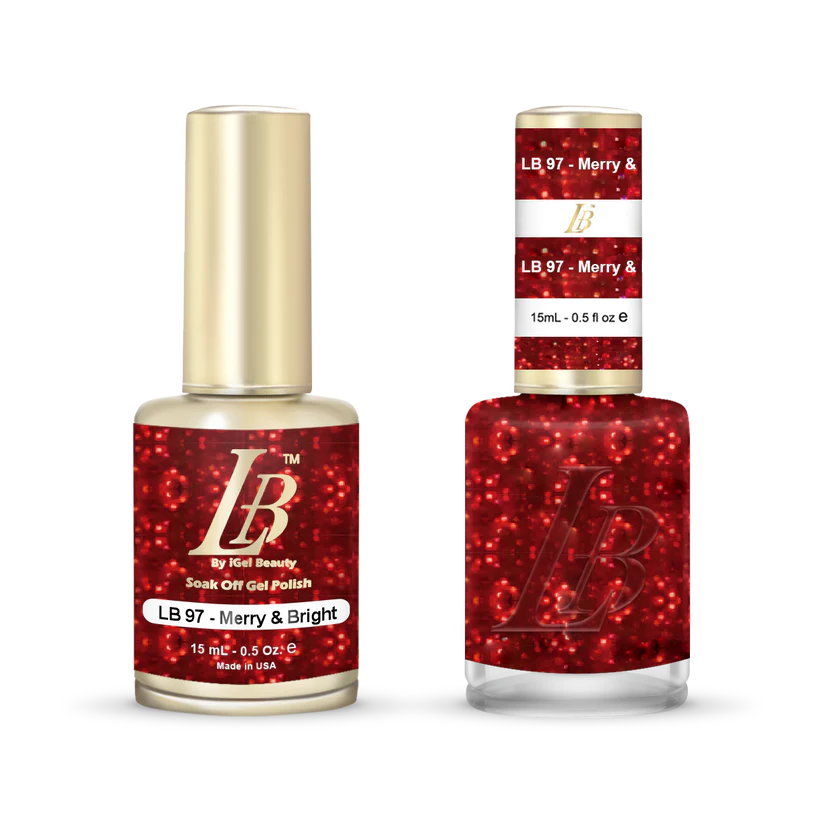 iGel Nail Lacquer & Gel Polish, LB Professional Collection, LB097, Merry & Bright, 0.5oz