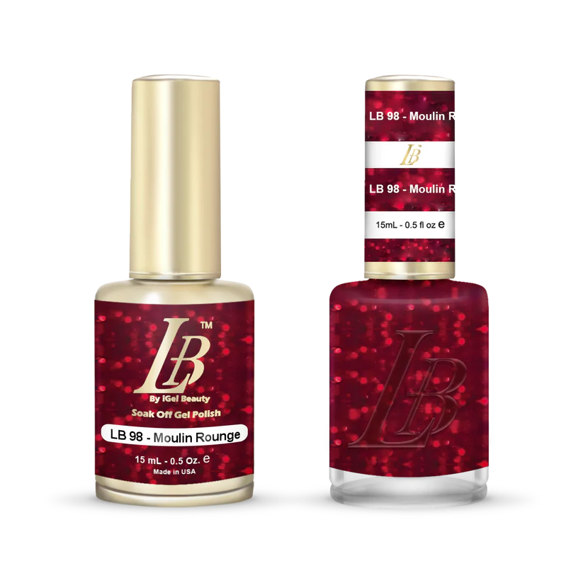 iGel Nail Lacquer & Gel Polish, LB Professional Collection, LB098, Moulin Roughe, 0.5oz