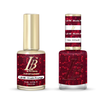 iGel Nail Lacquer & Gel Polish, LB Professional Collection, LB098, Moulin Roughe, 0.5oz