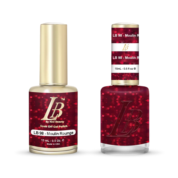 iGel Nail Lacquer & Gel Polish, LB Professional Collection, LB098, Moulin Roughe, 0.5oz