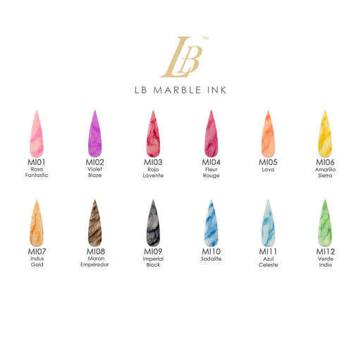 000 iGel LB 0.6oz Marble Ink GEL, Color List Note