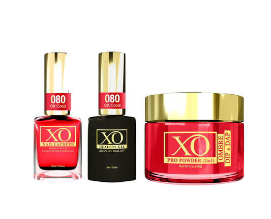 XO 4in1 Acrylic/Dipping Powder + Gel Polish + Nail Lacquer, 080