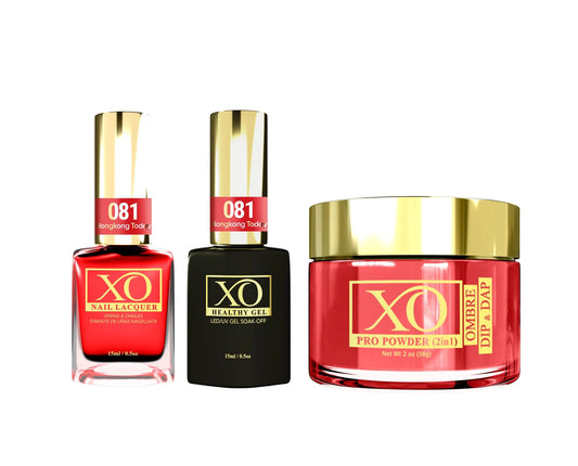 XO 4in1 Acrylic/Dipping Powder + Gel Polish + Nail Lacquer, 081