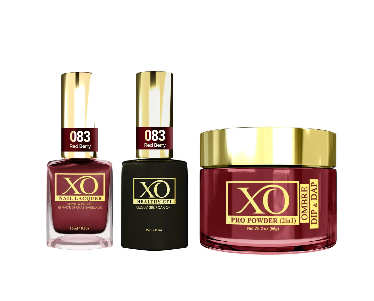 XO 4in1 Acrylic/Dipping Powder + Gel Polish + Nail Lacquer, 083