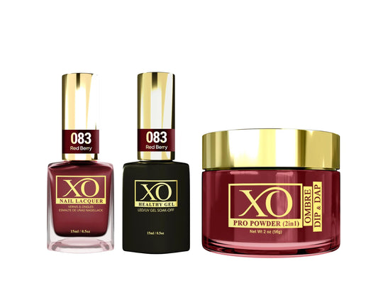 XO 4in1 Acrylic/Dipping Powder + Gel Polish + Nail Lacquer, 083